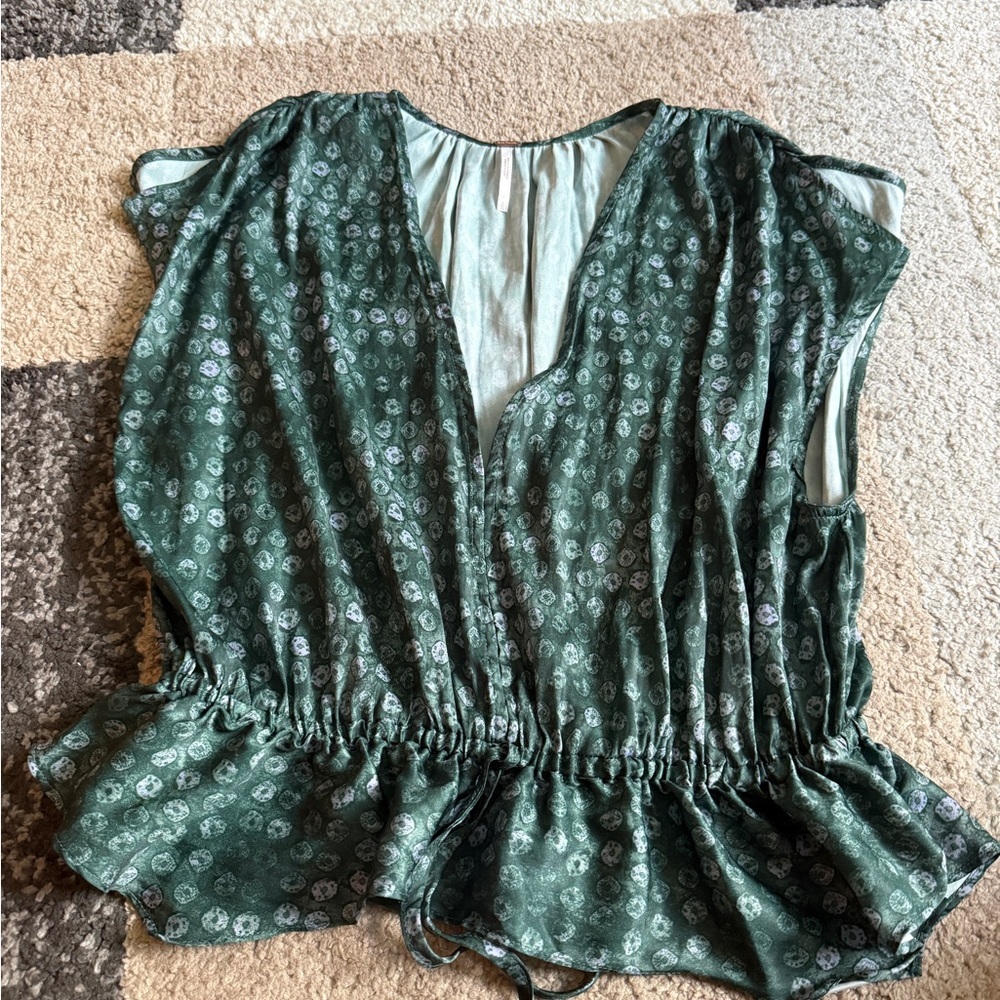 Free People Dreambound top in Emerald Combo - Size Large